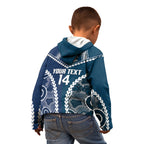 Custom Football Cats and Blues Kid Hoodie 2026 Together Aboriginal Polynesian Pattern