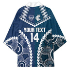 Custom Football Cats and Blues Kimono 2026 Together Aboriginal Polynesian Pattern