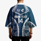Custom Football Cats and Blues Kimono 2026 Together Aboriginal Polynesian Pattern