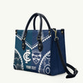 Custom Football Cats and Blues Leather Bag 2026 Together Aboriginal Polynesian Pattern