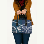 Custom Football Cats and Blues Leather Bag 2026 Together Aboriginal Polynesian Pattern