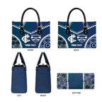 Custom Football Cats and Blues Leather Bag 2026 Together Aboriginal Polynesian Pattern