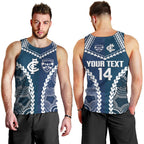 Custom Football Cats and Blues Men Tank Top 2026 Together Aboriginal Polynesian Pattern