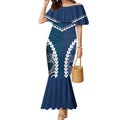 Custom Football Cats and Blues Mermaid Dress 2026 Together Aboriginal Polynesian Pattern