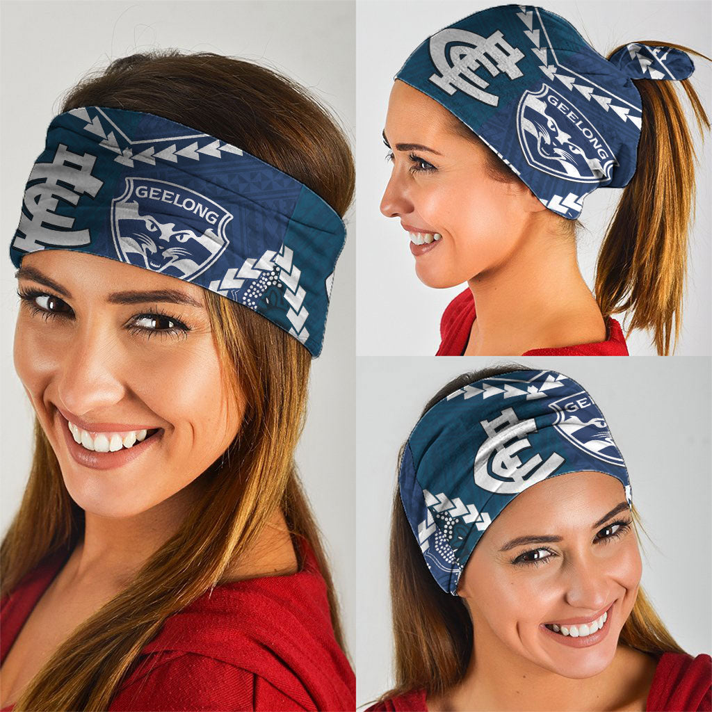 Custom Football Cats and Blues Neck Gaiter 2026 Together Aboriginal Polynesian Pattern