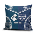 Custom Football Cats and Blues Pillow Cover 2026 Together Aboriginal Polynesian Pattern