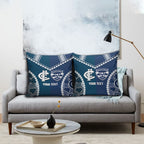 Custom Football Cats and Blues Pillow Cover 2026 Together Aboriginal Polynesian Pattern