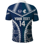 Custom Football Cats and Blues Polo Shirt 2026 Together Aboriginal Polynesian Pattern
