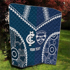 Custom Football Cats and Blues Quilt 2026 Together Aboriginal Polynesian Pattern
