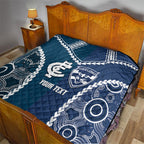 Custom Football Cats and Blues Quilt 2026 Together Aboriginal Polynesian Pattern
