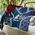 Custom Football Cats and Blues Quilt 2026 Together Aboriginal Polynesian Pattern