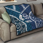Custom Football Cats and Blues Quilt 2026 Together Aboriginal Polynesian Pattern