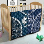 Custom Football Cats and Blues Quilt 2026 Together Aboriginal Polynesian Pattern