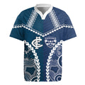 Custom Football Cats and Blues Rugby Jersey 2026 Together Aboriginal Polynesian Pattern