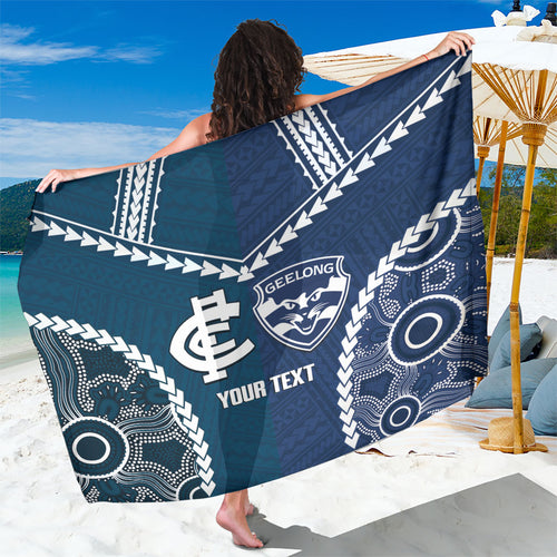 Custom Football Cats and Blues Sarong 2026 Together Aboriginal Polynesian Pattern