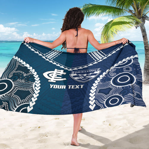 Custom Football Cats and Blues Sarong 2026 Together Aboriginal Polynesian Pattern