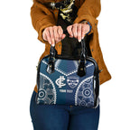 Custom Football Cats and Blues Shoulder Handbag 2026 Together Aboriginal Polynesian Pattern