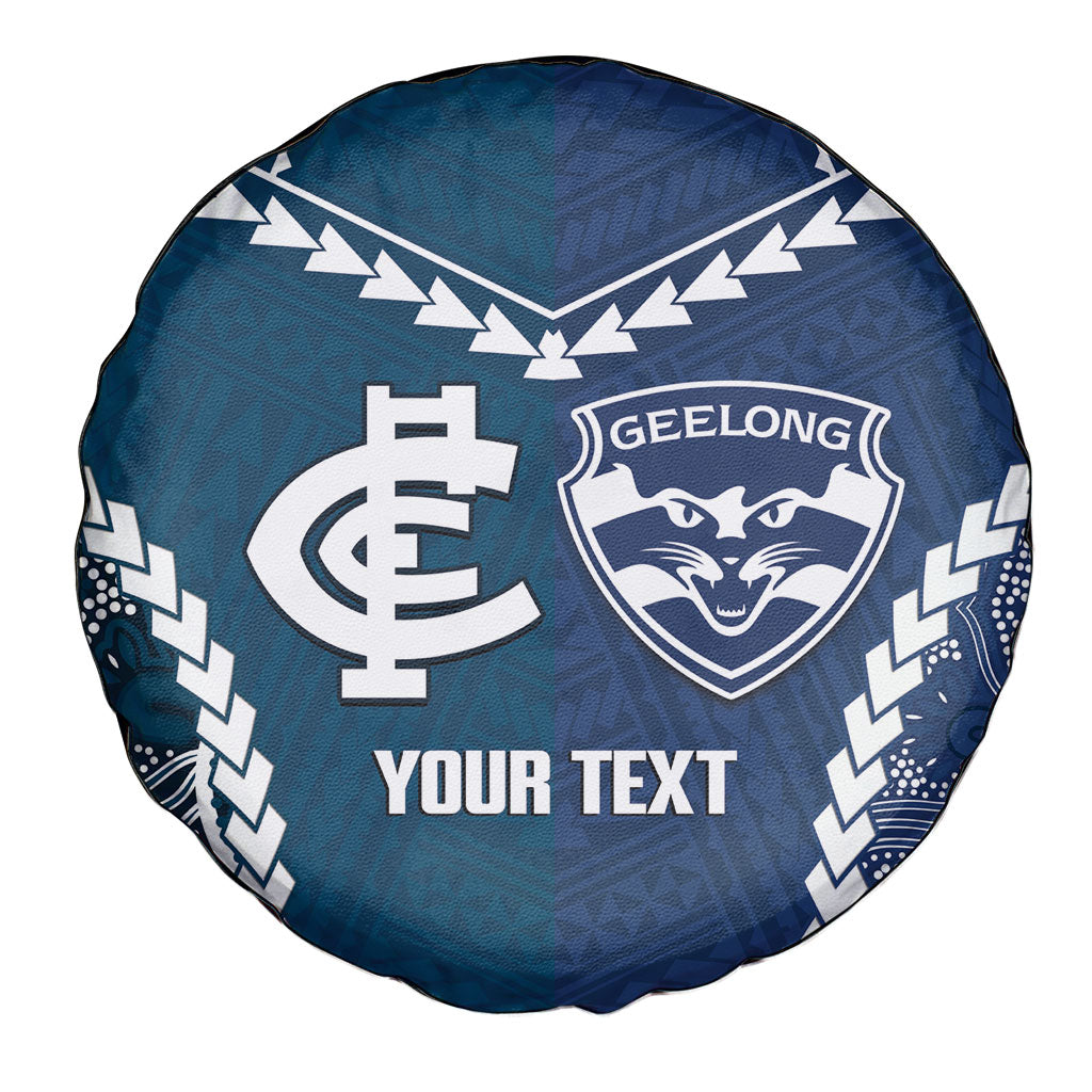 Custom Football Cats and Blues Spare Tire Cover 2026 Together Aboriginal Polynesian Pattern