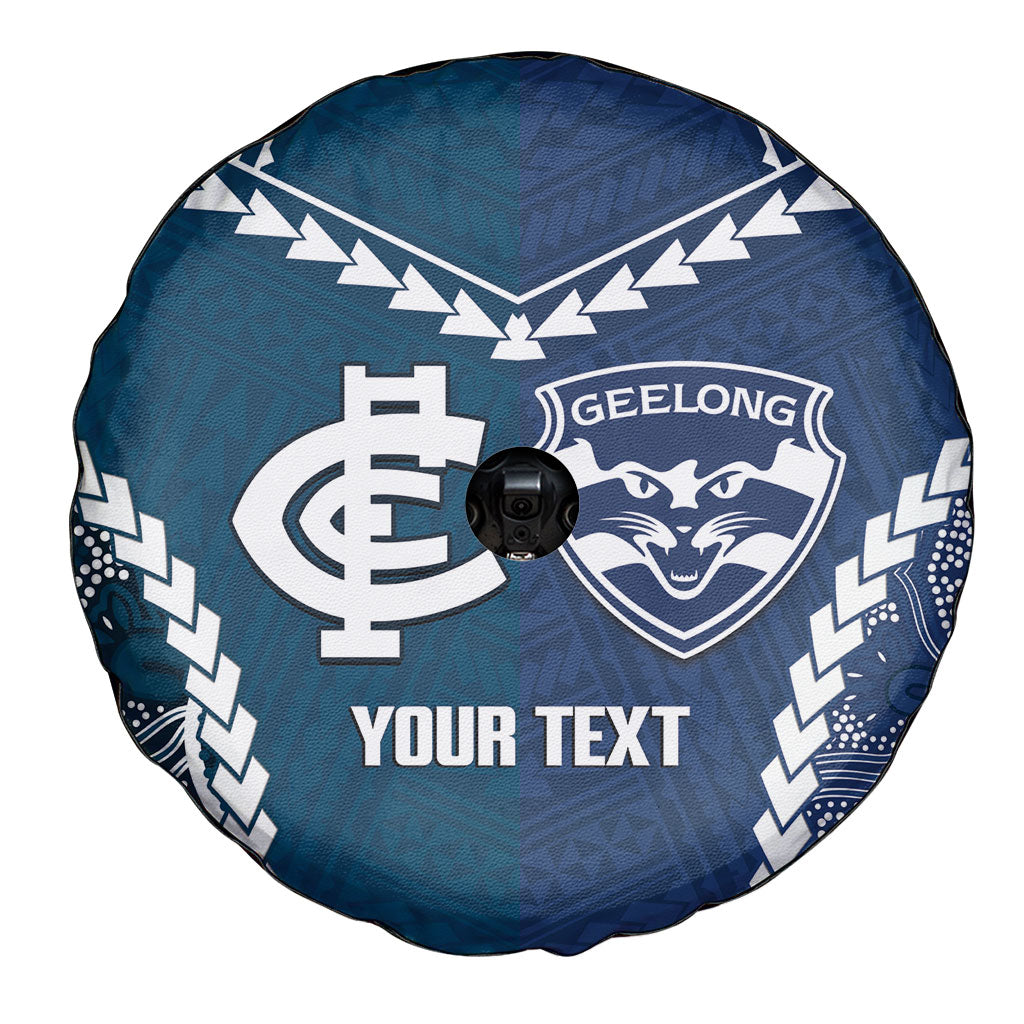 Custom Football Cats and Blues Spare Tire Cover 2026 Together Aboriginal Polynesian Pattern