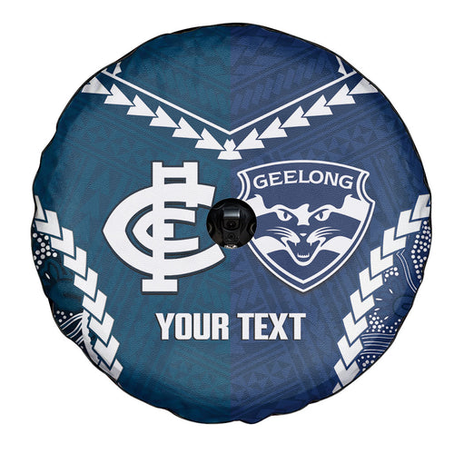 Custom Football Cats and Blues Spare Tire Cover 2026 Together Aboriginal Polynesian Pattern