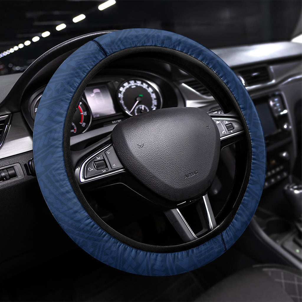 Football Cats and Blues Steering Wheel Cover 2026 Together Aboriginal Polynesian Pattern