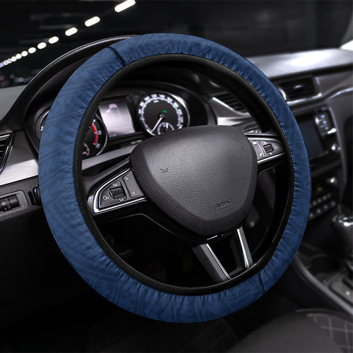 Football Cats and Blues Steering Wheel Cover 2026 Together Aboriginal Polynesian Pattern