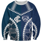Custom Football Cats and Blues Sweatshirt 2026 Together Aboriginal Polynesian Pattern