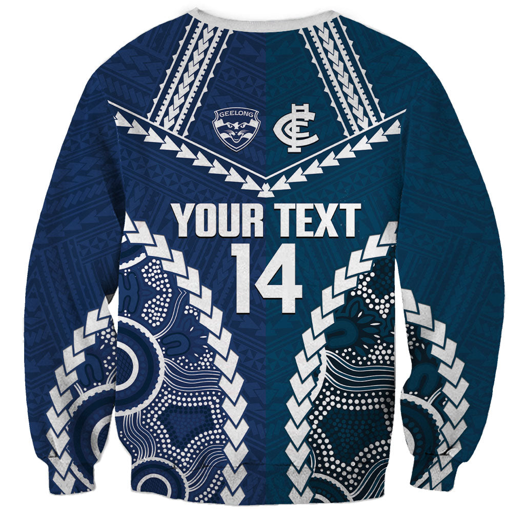 Custom Football Cats and Blues Sweatshirt 2026 Together Aboriginal Polynesian Pattern