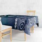 Custom Football Cats and Blues Tablecloth 2026 Together Aboriginal Polynesian Pattern