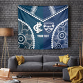 Custom Football Cats and Blues Tapestry 2026 Together Aboriginal Polynesian Pattern
