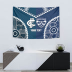 Custom Football Cats and Blues Tapestry 2026 Together Aboriginal Polynesian Pattern