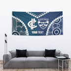 Custom Football Cats and Blues Tapestry 2026 Together Aboriginal Polynesian Pattern
