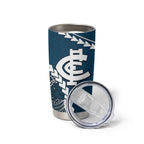 Custom Football Cats and Blues Tumbler Cup 2026 Together Aboriginal Polynesian Pattern