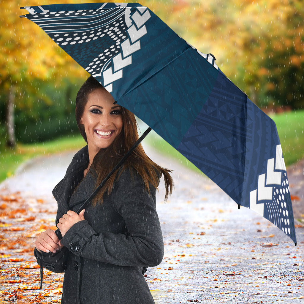 Custom Football Cats and Blues Umbrella 2026 Together Aboriginal Polynesian Pattern