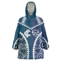 Custom Football Cats and Blues Wearable Blanket Hoodie 2026 Together Aboriginal Polynesian Pattern