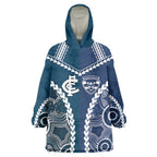 Custom Football Cats and Blues Wearable Blanket Hoodie 2026 Together Aboriginal Polynesian Pattern