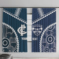 Custom Football Cats and Blues Window Curtain 2026 Together Aboriginal Polynesian Pattern