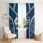 Custom Football Cats and Blues Window Curtain 2026 Together Aboriginal Polynesian Pattern