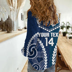 Custom Football Cats and Blues Women Casual Shirt 2026 Together Aboriginal Polynesian Pattern