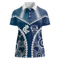 Custom Football Cats and Blues Women Polo Shirt 2026 Together Aboriginal Polynesian Pattern