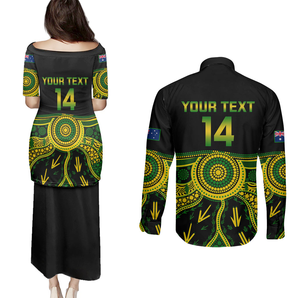 personalised-australia-soccer-couples-matching-puletasi-dress-and-long-sleeve-button-shirts-aboriginal-go-matildas-2023-world-cup