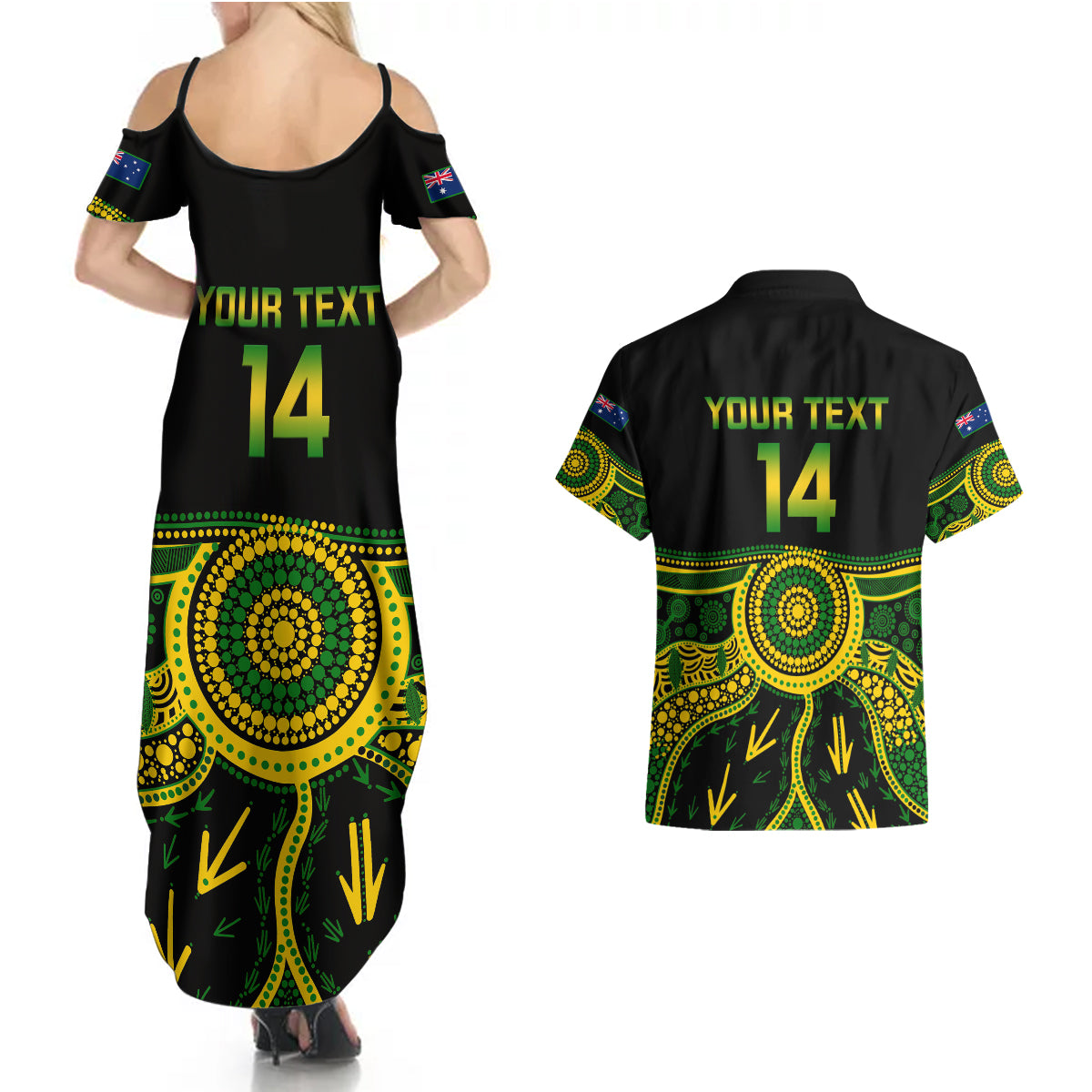 personalised-australia-soccer-couples-matching-summer-maxi-dress-and-hawaiian-shirt-aboriginal-go-matildas-2023-world-cup