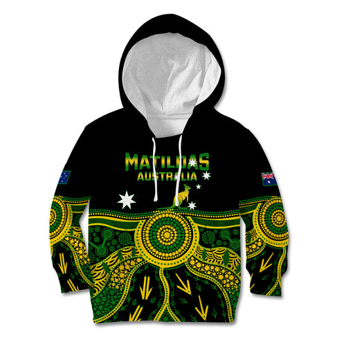 personalised-australia-soccer-kid-hoodie-aboriginal-go-matildas-2023-world-cup