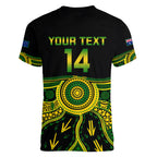 personalised-australia-soccer-women-v-neck-t-shirt-aboriginal-go-matildas-2023-world-cup