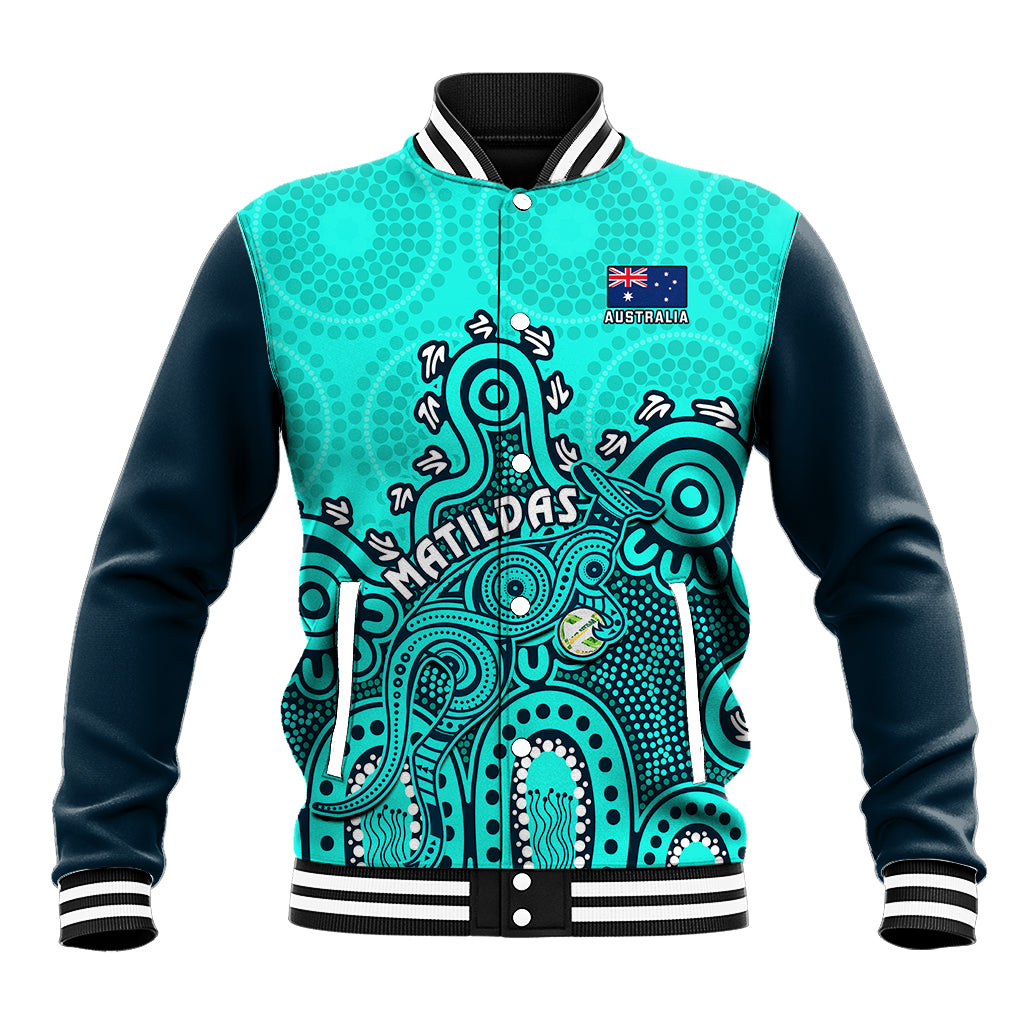 personalised-australia-soccer-baseball-jacket-aboriginal-turquoise-2023-world-cup-with-kangaroo
