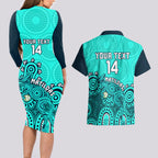 personalised-australia-soccer-couples-matching-long-sleeve-bodycon-dress-and-hawaiian-shirt-aboriginal-turquoise-2023-world-cup-with-kangaroo