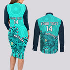 personalised-australia-soccer-couples-matching-long-sleeve-bodycon-dress-and-long-sleeve-button-shirts-aboriginal-turquoise-2023-world-cup-with-kangaroo