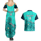 personalised-australia-soccer-couples-matching-summer-maxi-dress-and-hawaiian-shirt-aboriginal-turquoise-2023-world-cup-with-kangaroo