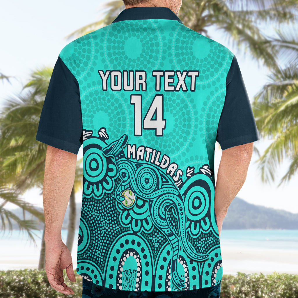 personalised-australia-soccer-hawaiian-shirt-aboriginal-turquoise-2023-world-cup-with-kangaroo