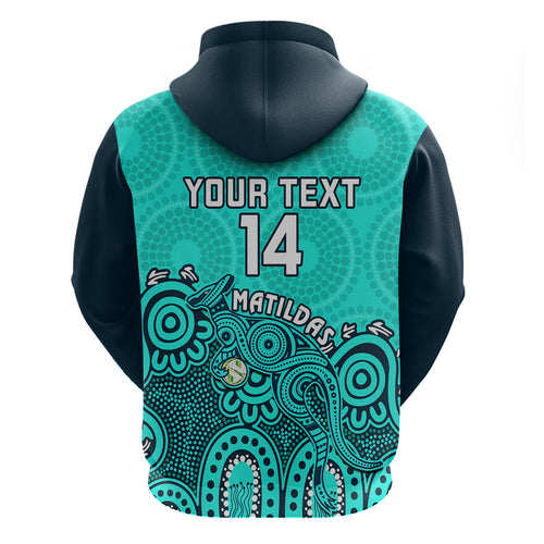 personalised-australia-soccer-hoodie-aboriginal-turquoise-2023-world-cup-with-kangaroo
